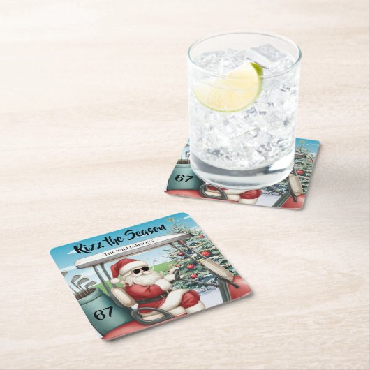 Golf Theme Rizz the Season 67 Name Rechteckiger Pappuntersetzer (Vor Ort)