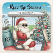 Golf Theme Rizz the Season 67 Name Rechteckiger Pappuntersetzer (Vorderseite)