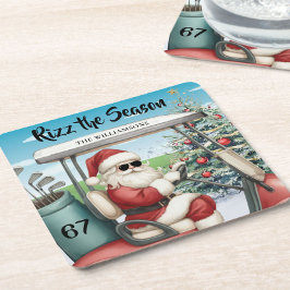 Golf Theme Rizz the Season 67 Name Rechteckiger Pappuntersetzer
