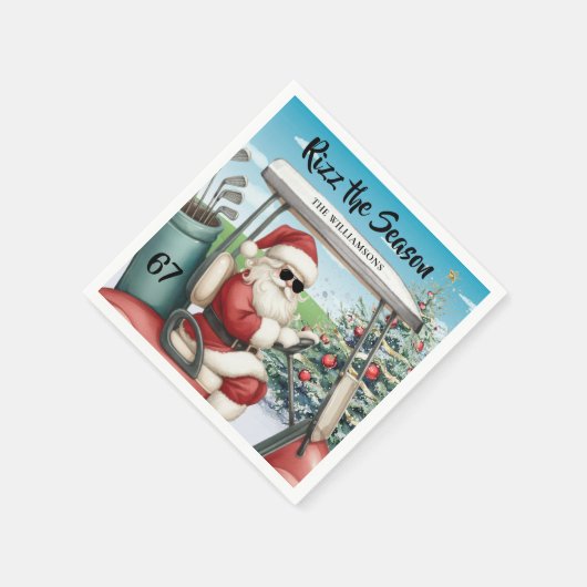 Golf Theme Rizz the Season 67 Name Serviette (Ecke)