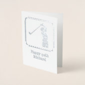 Golf Theme Silver Graphic mit benutzerdefiniertem  Folienkarte (Vorderseite)