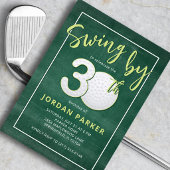 Golf Theme Swing By 30th Birthday Stylish Green Einladung