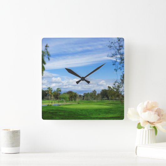 Golf Theme Wall Clock Quadratische Wanduhr (Zuhause)