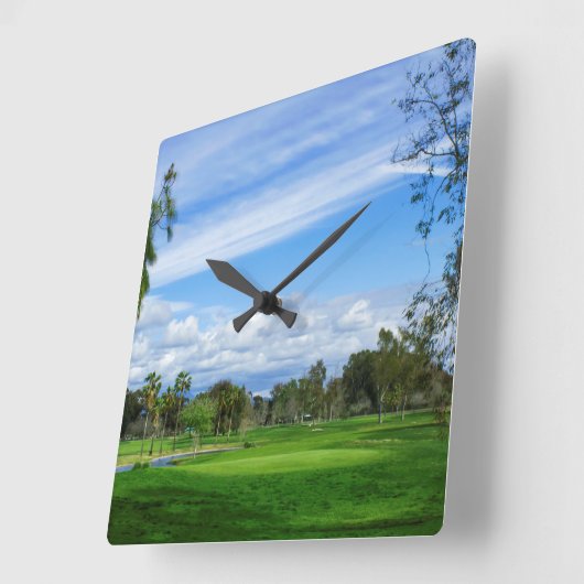 Golf Theme Wall Clock Quadratische Wanduhr (Winkel)