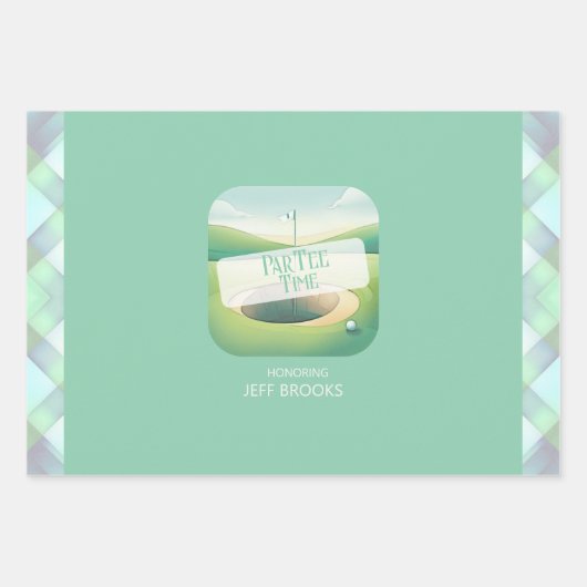 Golf Theme Wrapping Paper Flat Sheet Set 3 Geschenkpapier Set (Vorderseite)