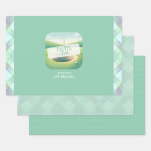 Golf Theme Wrapping Paper Flat Sheet Set 3 Geschenkpapier Set
