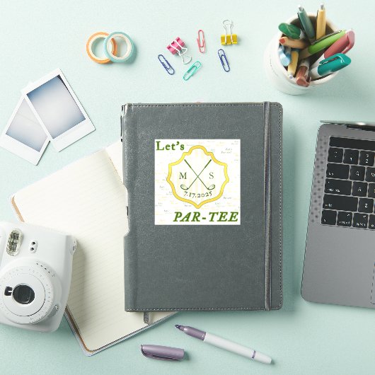 Golf Themed Aufkleber "Let's Par-tee" (iPad Hülle)