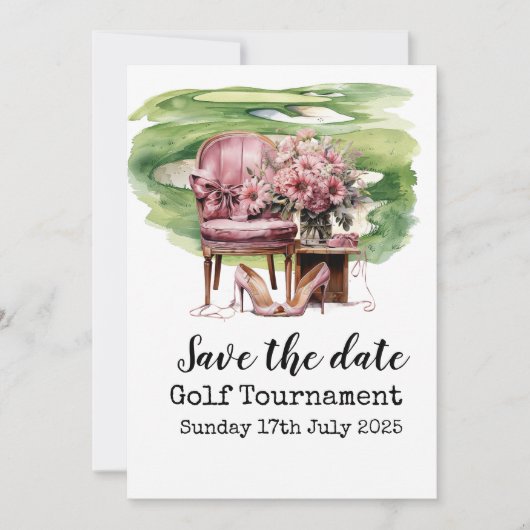Golf-Themed Bridal Dusche Einladung - Fore (Vorderseite)
