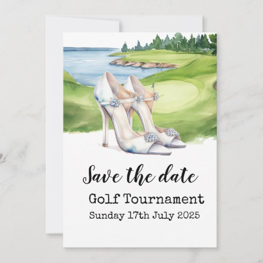 Golf-Themed Bridal Dusche Einladung - Fore (Vorderseite)
