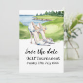 Golf-Themed Bridal Dusche Einladung - Fore (Stehend Vorderseite)