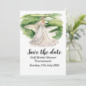 Golf-Themed Bridal Dusche Einladung - Fore (Stehend Vorderseite)