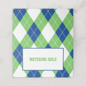 Golf Themed Buffets - Zelt Labels Platzkarte (Außenseite Aufgefaltet)