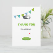 Golf Themed Geburtstag Dankeskarte (Stehend Vorderseite)