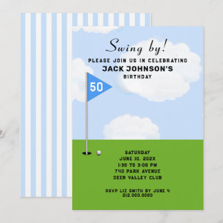 Golf Themed Geburtstag Einladung