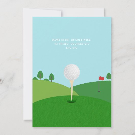 Golf Themed Geburtstagsparty Einladung (Rückseite)