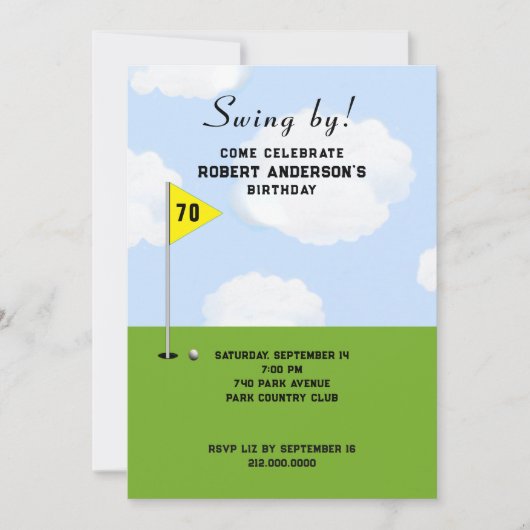 Golf Themed Geburtstagsparty Einladung (Vorderseite)