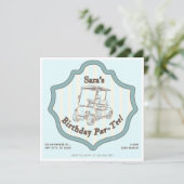 Golf Themed Geburtstagsparty Einladung (Stehend Vorderseite)