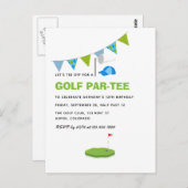 Golf Themed Geburtstagsparty Postkarte (Vorne/Hinten)