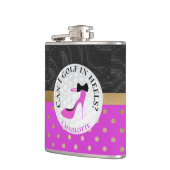 Golf Themed Girl Pink und Black Flachmann (Links)