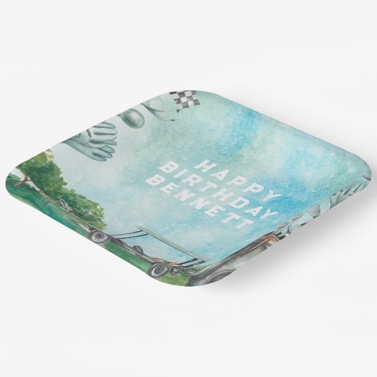 Golf Themed | Par-T-Shirt-Papier-Teller zum Geburt Pappteller (Gewinkelt)