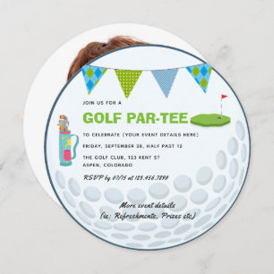 Golf Themed Party Foto Einladung
