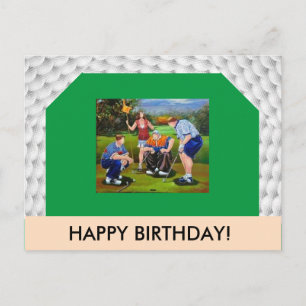 Golf Themed Post Card Postkarte
