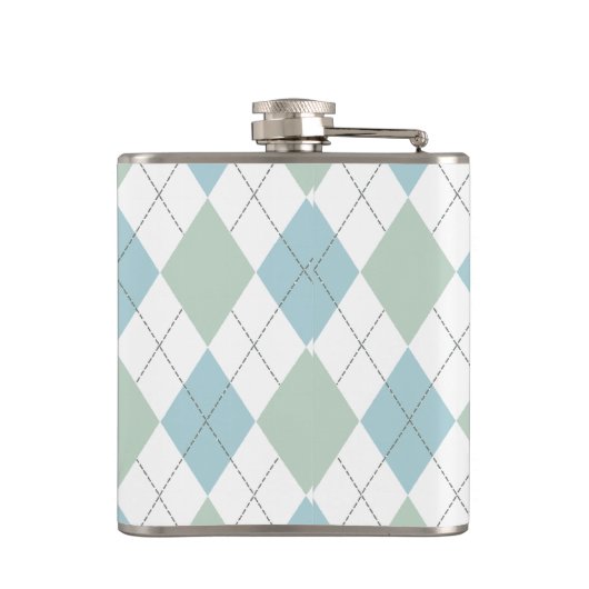 Golf Themed Raute Personalisiert Monogram Flachmann (Rückseite)