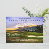 Golf Themed Rentirement-Party Einladung (Stehend Vorderseite)