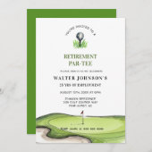 Golf Themed retirement PAR- TEE  Einladung (Vorne/Hinten)