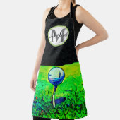 Golf Themed Sports Vater Monogram Cool Men's Schürze (InSitu)