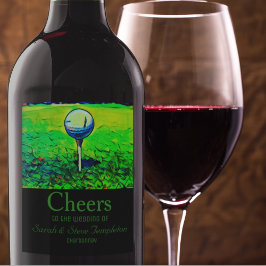 Golf Themed Wedding Wine Labels Weinetikett