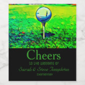 Golf Themed Wedding Wine Labels Weinetikett (Einzelnes Label)