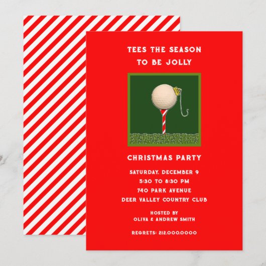 Golf Themed Weihnachtsfeier Einladung (Vorne/Hinten)