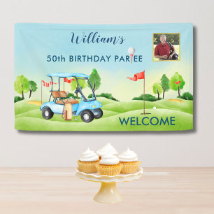 Golf-Themen-50. (jeder Alter) Foto-Geburtstags-Wil Banner