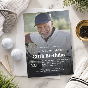 Golf-Themen-80. Geburtstagsfeier-Foto Einladung