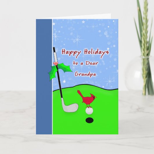 Golf-themenorientierte Weihnachtskarte für Feiertagskarte (Vorderseite)