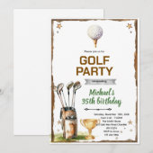 Golf-Themenparty-Einladung Einladung (Vorne/Hinten)