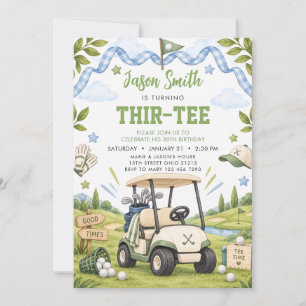 Golf Thir-Tee Erwachsener Geburtstagseinladung Einladung
