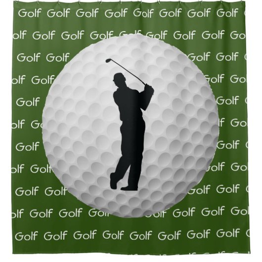 Golf Tile Text Design Duschvorhang (Vorderseite)