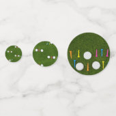 Golf-Tisch Konfetti mit Golfball und T-Shirts (Rückseiten)