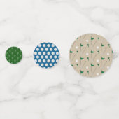 Golf-Tisch Konfetti mit Golfball und T-Shirts (Rückseiten)