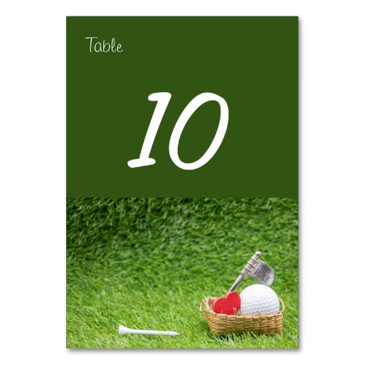 Golf Tischnummer mit Basketball und Liebe (Rückseite)