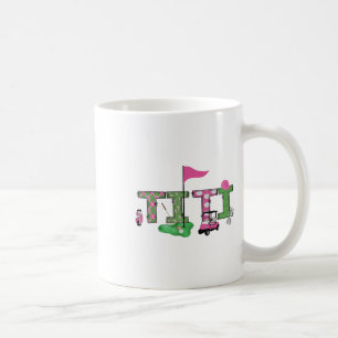 Golf Titi Rosa Loch in einem Golf 1. Geburtstagski Kaffeetasse