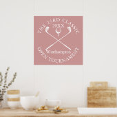 Golf Tournament Classic Event Dusty Rose Pink Sign Poster (Küche)