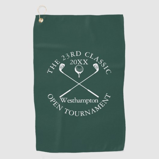 Golf Tournament Classic Event Emerald Green Golfhandtuch (Vorderseite)