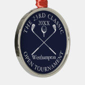 Golf Tournament Classic Event Navy Blue Award Ornament Aus Metall (Rechts)