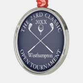 Golf Tournament Classic Event Navy Blue Award Ornament Aus Metall (Links)