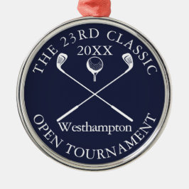 Golf Tournament Classic Event Navy Blue Award Ornament Aus Metall