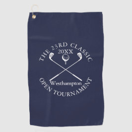 Golf Tournament Classic Event Navy Blue Golfhandtuch