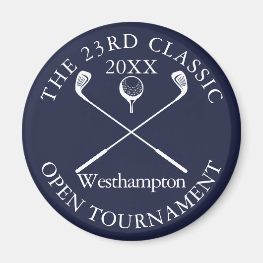 Golf Tournament Classic Event Navy Blue Magnet (Vorne)